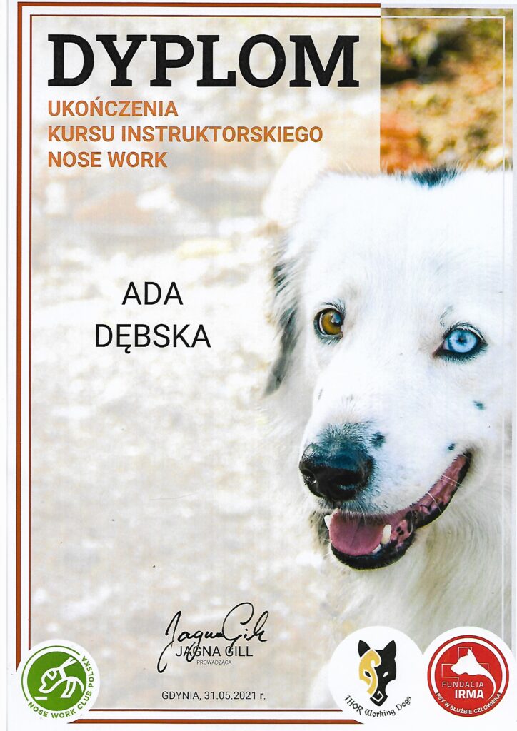 Ada Drużbańska trener, zoopsycholog, behawiorysta psów Zamość i okolice | Po Pieskiemu | Skuteczne szkolenia dla psów z behawiorystą | Szkolenie dla psów